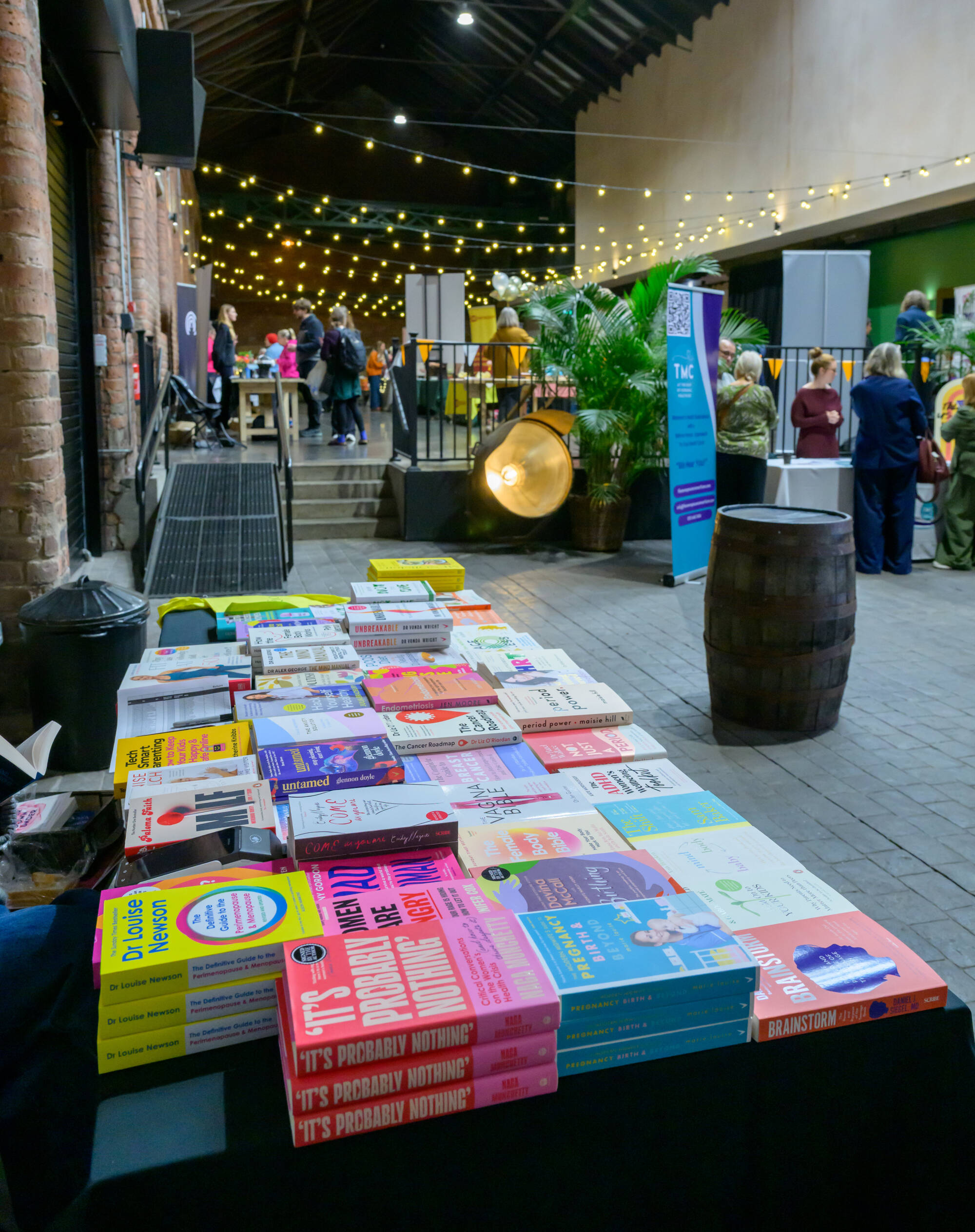 Books on a table